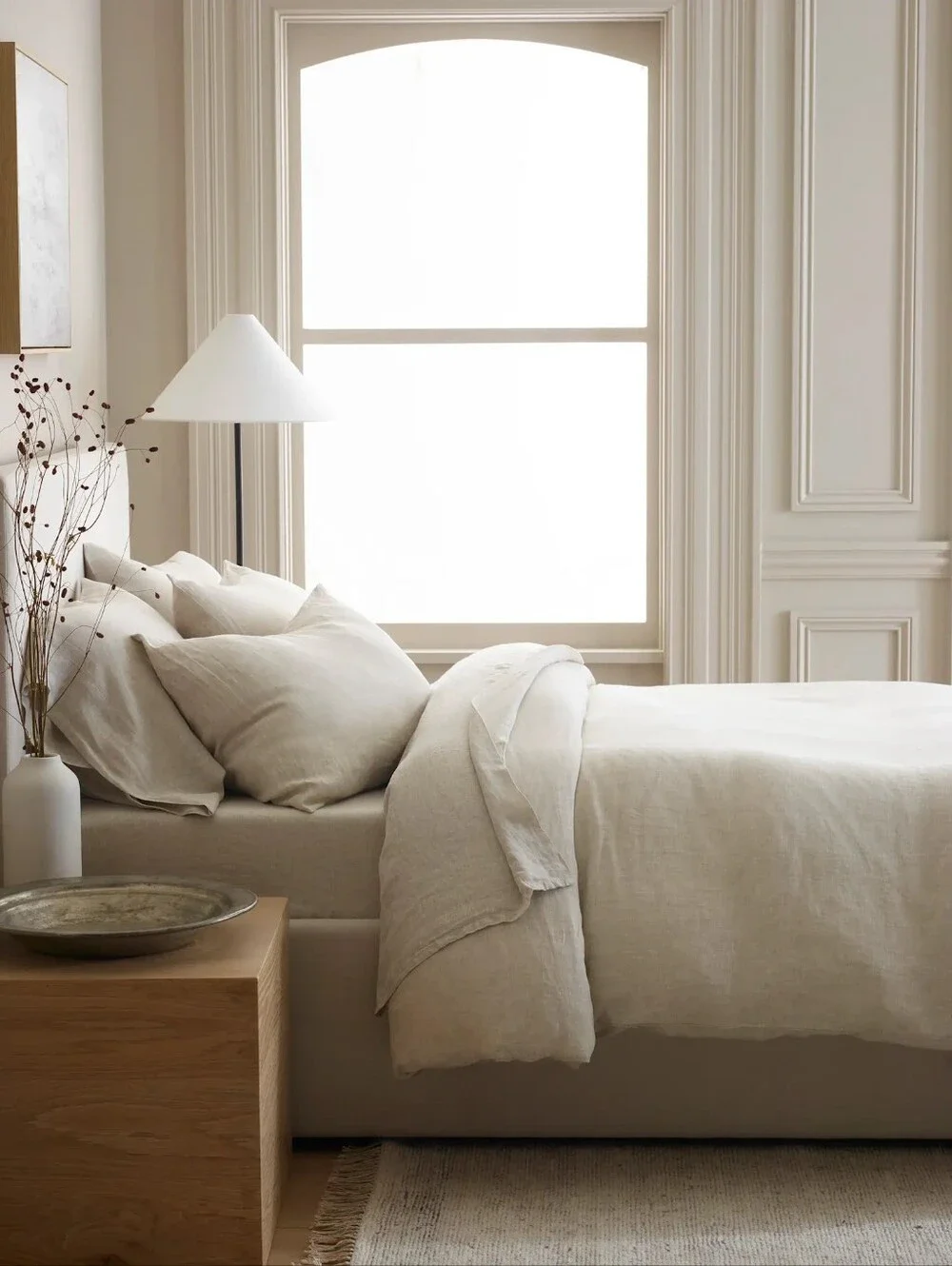 Quince European Linen Neutral Duvet Cover 3 Piece  Set - Natural Chambray NWT